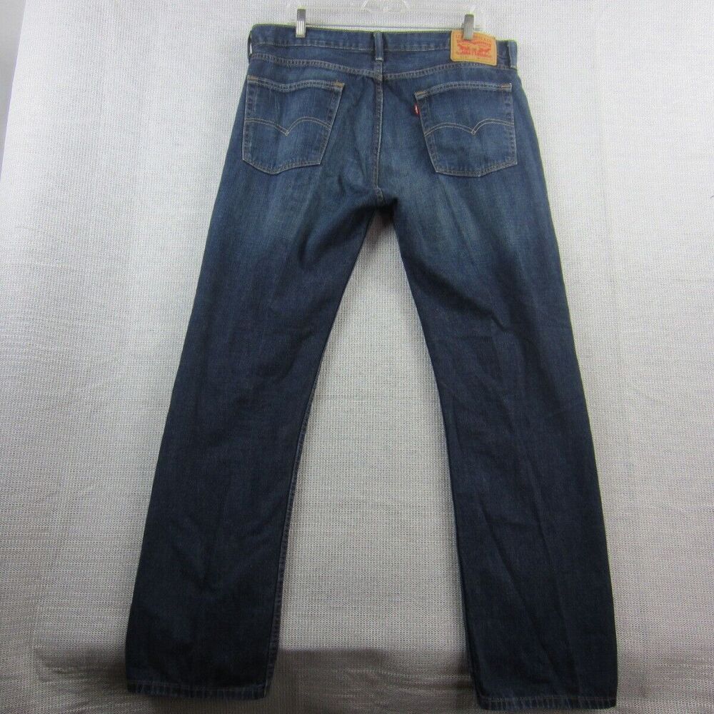 Levis 514 Jeans Men W36 L32 Blue Medium Wash Straight Leg Denim Non Stretch